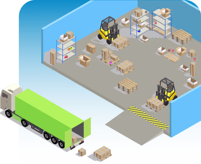Warehouse & truck illustration
