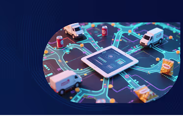 Snack and beverage tech illustration